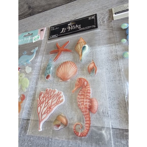 Sticker Lot Ocean Fish Sharks Dolphins Beach Scrapbooking 3D Stickers RARE #43 - Picture 6 of 10